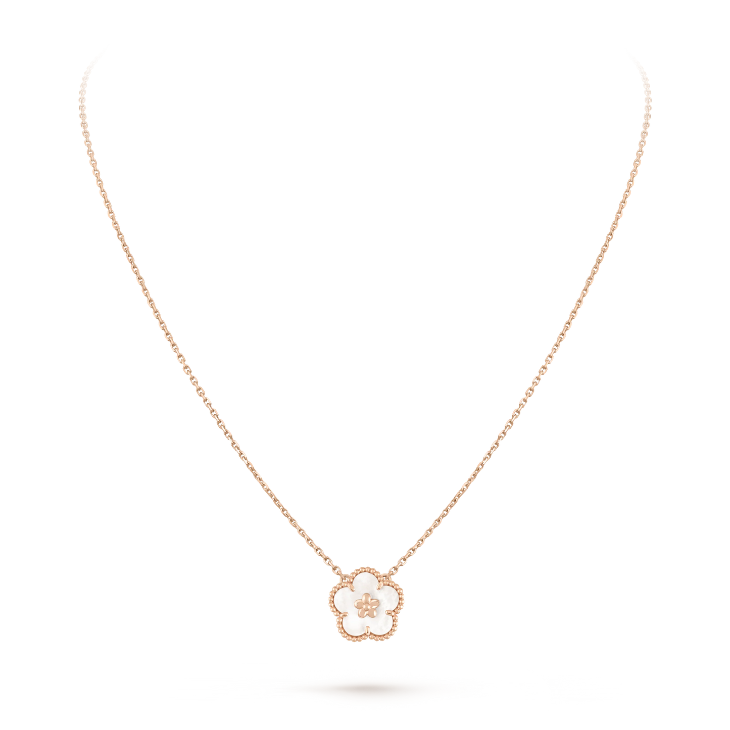 LUCKY SPRING WHITE BLOSSOM PINK GOLD PENDANT