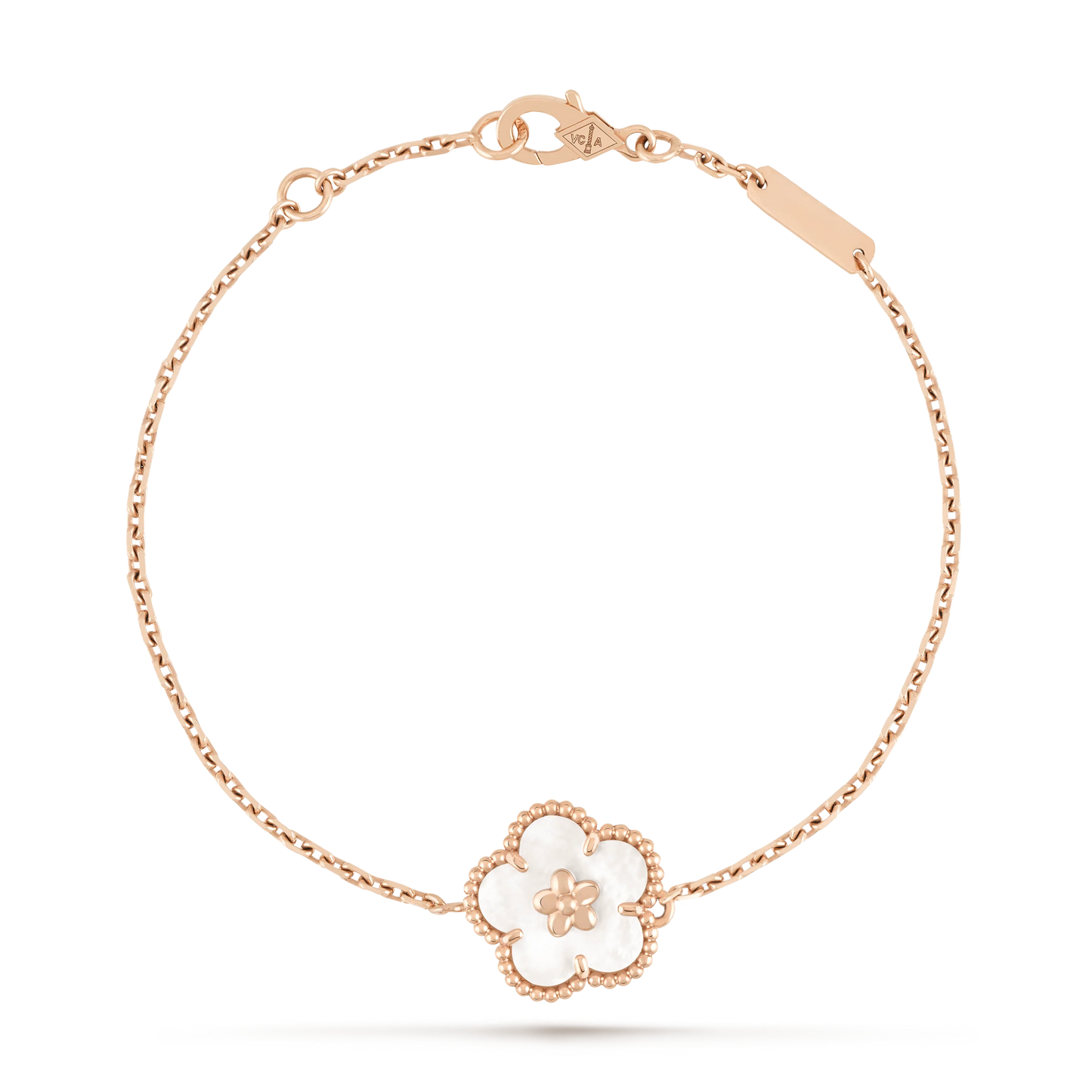 LUCKY SPRING WHITE BLOSSOM PINK GOLD BRACELET