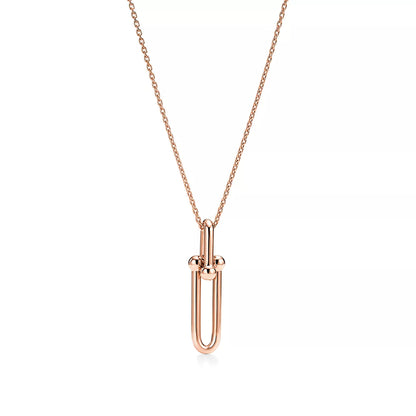 HARDWEAR DROP DOUBLE LINK PENDANT NECKLACE