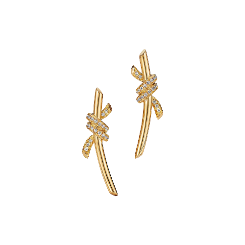 KNOT EARRINGS GOLD DIAMOND