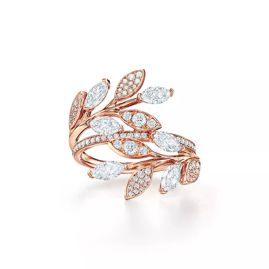 VICTORIA DIAMOND VINE BYPASS RING PINK GOLD