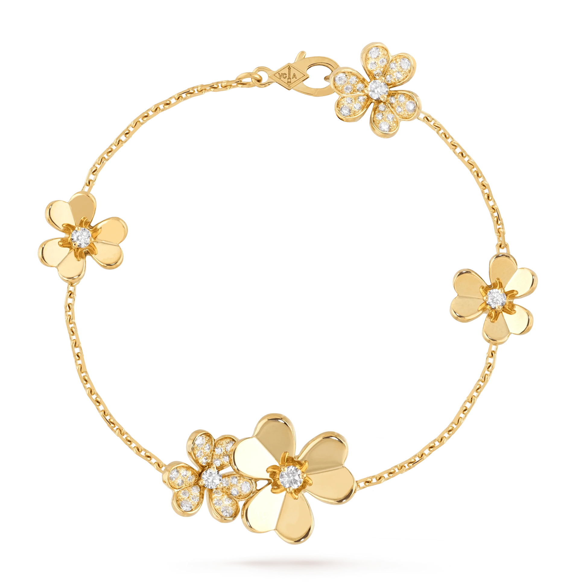 FRIVOLE GOLD 5 FLOWERS BRACELET