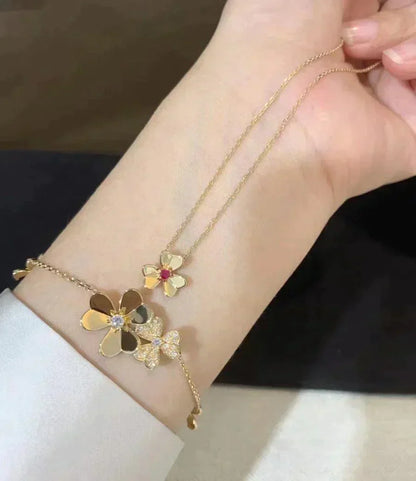 FRIVOLE GOLD FLOWER NECKLACE