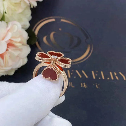 SWEET CLOVER CARNELIAN RING