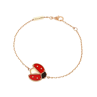 LUCKY SPRING OPEN WINGS BUG PINK GOLD BRACELET