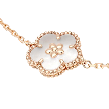 LUCKY SPRING WHITE BLOSSOM PINK GOLD BRACELET