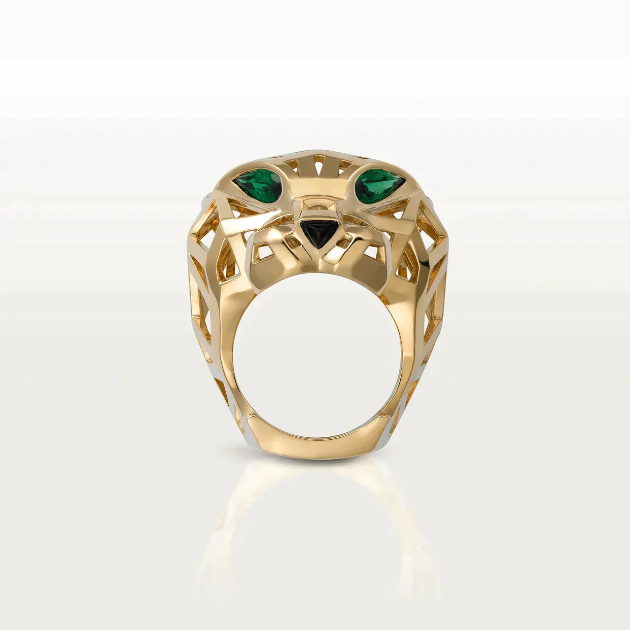 PANTHERE 31MM RING ONYX AND TSAVORITE GARNETS