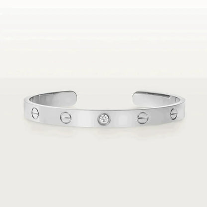 LOVE BRACELET 6.1MM OPEN CUFF 1 DIAMOND